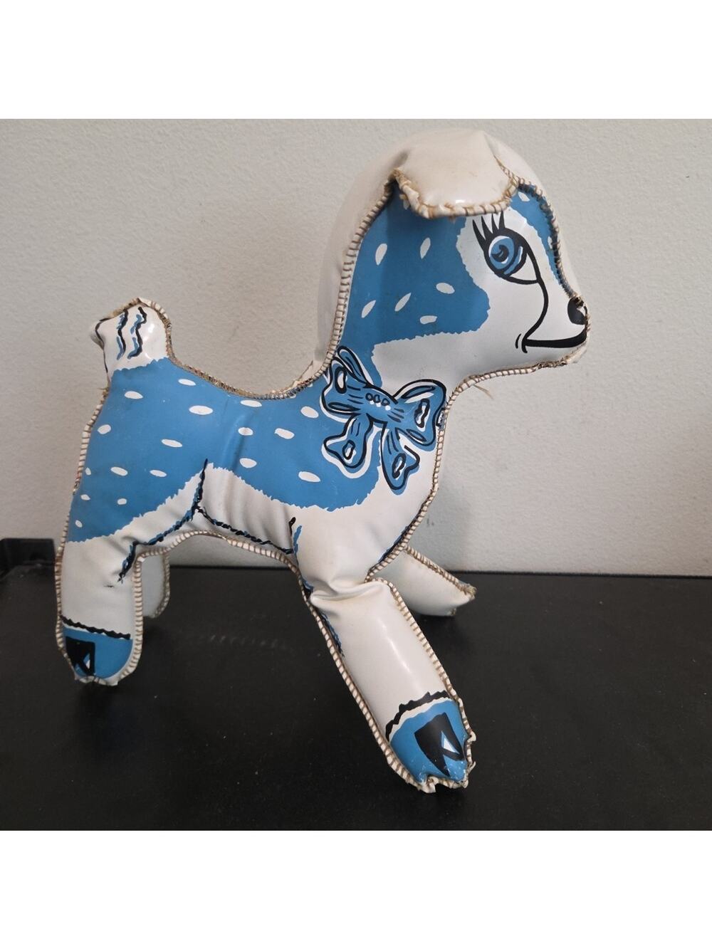 VTG Vinyl MCM Plush Cow Toy Hand Stitched Stuffed Animal SEE PHOTOS